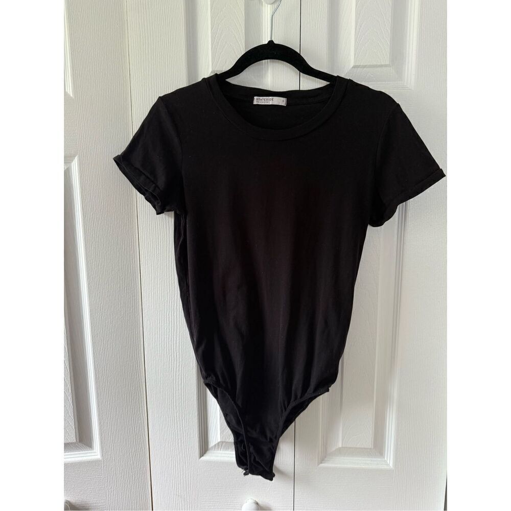 Stateside Black Short Sleeve Crewneck Tee Bodysuit Small